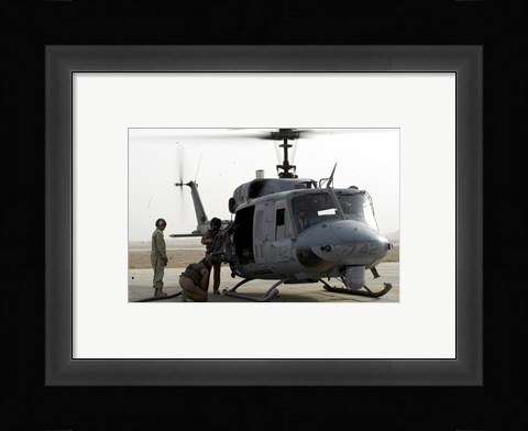 Framed US Marine Corps UH-1N Huey helicopter Print