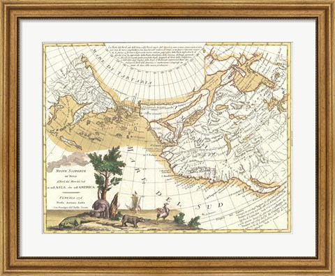 Framed 1776 Zatta Map of California and the Western Parts of North America Print