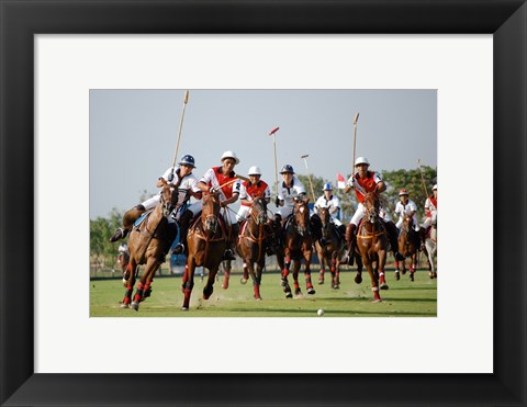 Framed Indonesia plays against Thailand in a round robin SEA Games 2007 Thailand Polo match Print