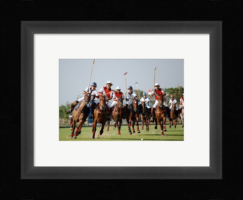 Framed Indonesia plays against Thailand in a round robin SEA Games 2007 Thailand Polo match Print