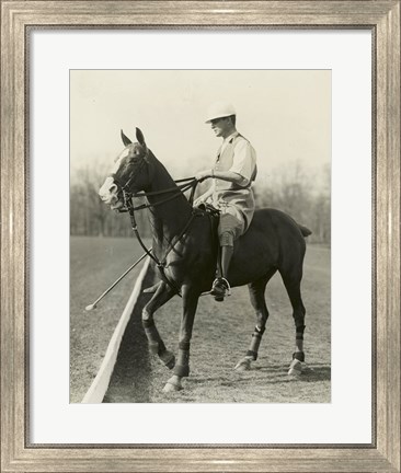 Framed M.J. Waterbury, polo player Print