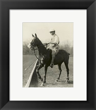 Framed M.J. Waterbury, polo player Print