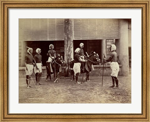 Framed Manipur Polo Players 1875 Print