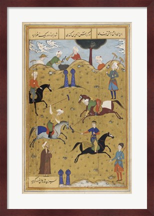 Framed Polo game from poem Guy Chawgan Print