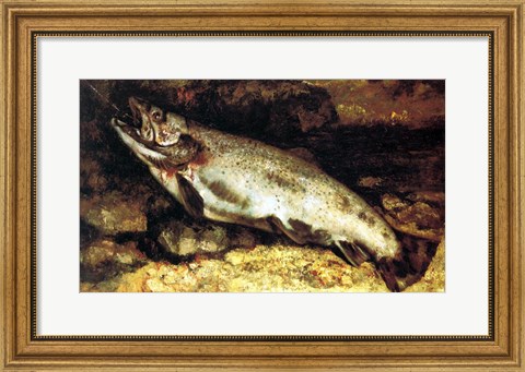 Framed Gustave Courbet - The Trout Print