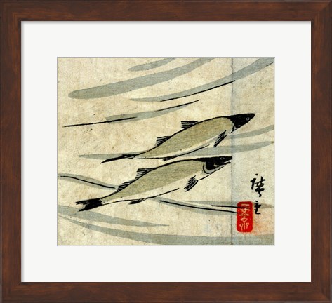 Framed Hiroshige III - Ayu zu Print