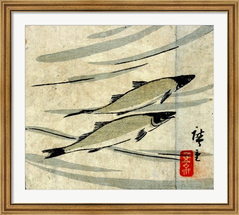 Framed Hiroshige III - Ayu zu Print