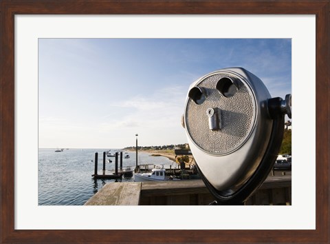 Framed Close-up of coin-operated binoculars, Cape Cod, Massachusetts, USA Print