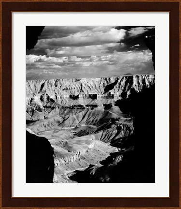 Framed Grand Canyon National Park (wide angle, black &amp; white) Print