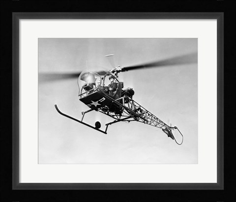 Framed Low angle view of military helicopter in flight Print