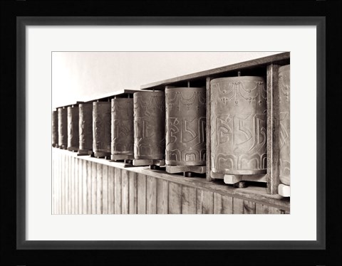 Framed Tibetan Prayer Wheels Print