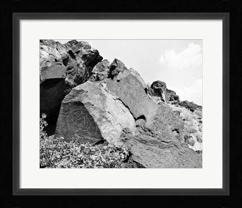 Framed Native American Petroglyph Print