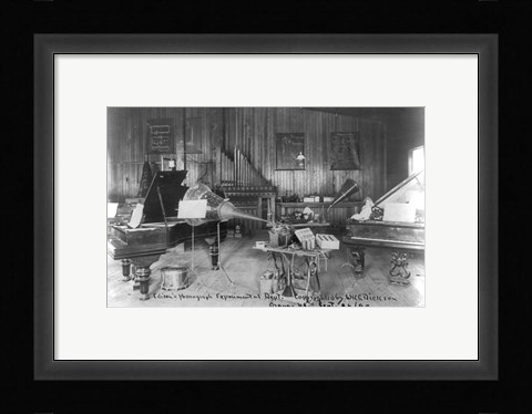 Framed Edison's phonograph, Experimental Dept., Orange, N.J. Print