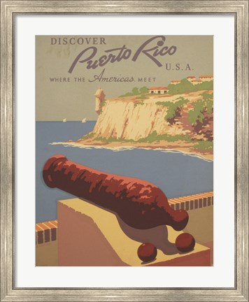 Framed Discover Puerto Rico U.S.A. Print
