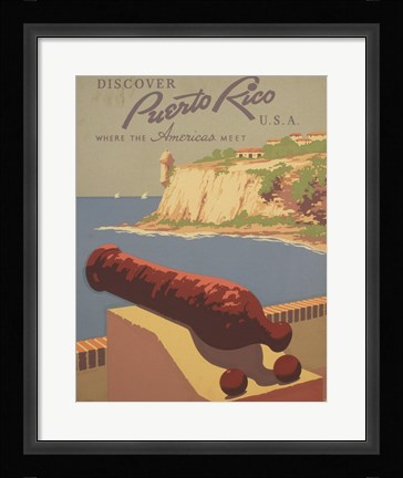 Framed Discover Puerto Rico U.S.A. Print