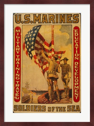 Framed U.S. Marines - Soldiers of the sea Print