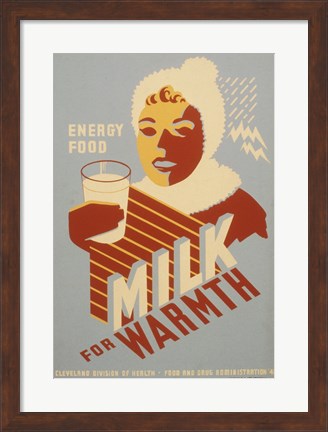 Framed Milk - for warmth Energy food Print