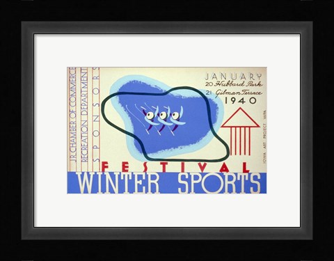 Framed Winter sports festival, Jr. Chamber of Commerce Print