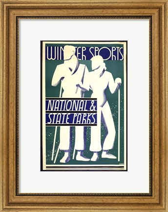 Framed Winter sports, national &amp; state parks Print