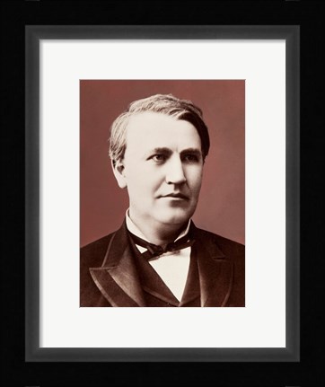 Framed Thomas Edison c1882 Print
