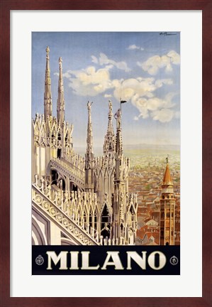 Framed Milano Travel Poster Print