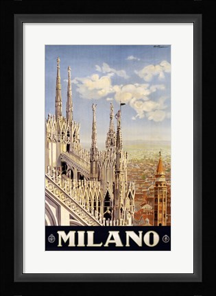Framed Milano Travel Poster Print