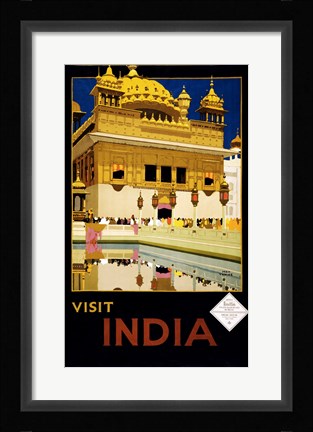 Framed Visit India, travel poster, 1935 Print