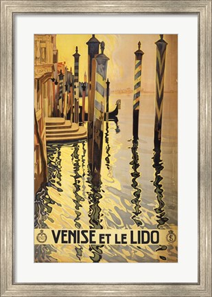 Framed Venise et le Lido travel poster 1920 Print
