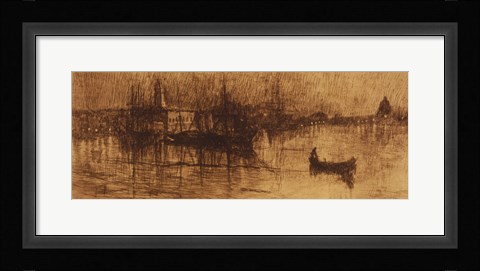 Framed rainy night, Venice Print