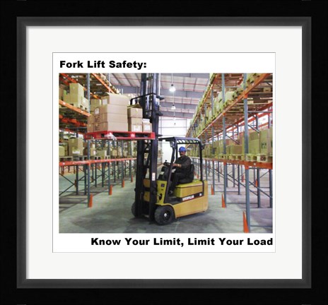 Framed Fork Lift Safety Print