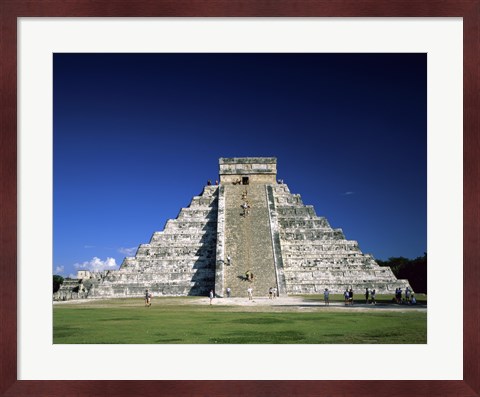 Framed Pyramid, El Castillo, Chichen Itza Mayan, Yucatan, Mexico Print