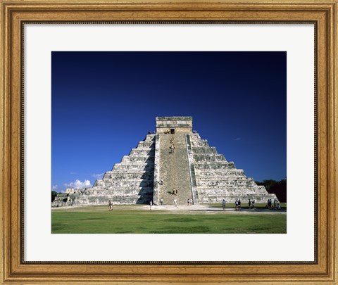 Framed Pyramid, El Castillo, Chichen Itza Mayan, Yucatan, Mexico Print