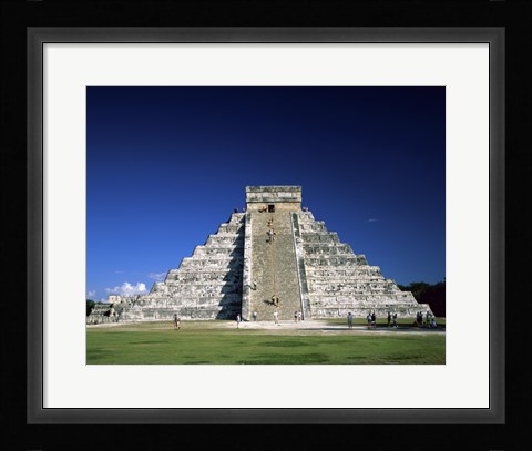 Framed Pyramid, El Castillo, Chichen Itza Mayan, Yucatan, Mexico Print