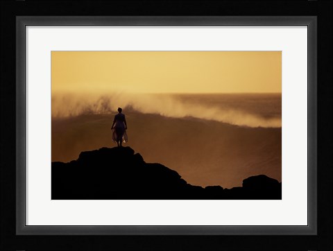 Framed Man on top of a Summit Print