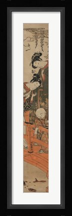 Framed Feeding the Koi Fish Print