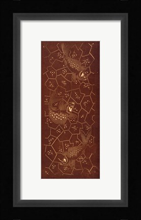 Framed Katagami stencil with fish Print