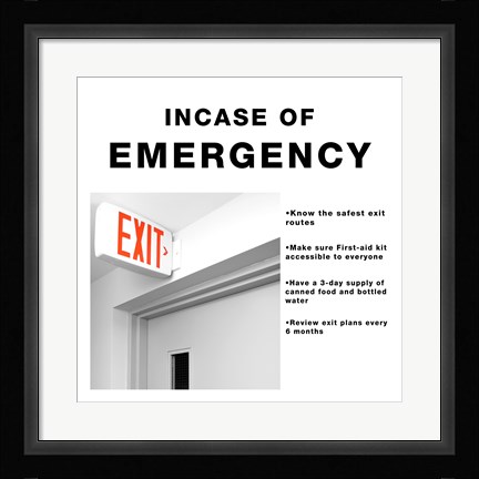 Framed In Case Of Emergency Print
