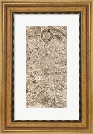 Framed Plan de la Ville de Paris, 1715 (M) Print