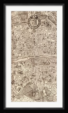 Framed Plan de la Ville de Paris, 1715 (M) Print