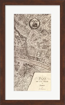 Framed Plan de la Ville de Paris, 1715 (R) Print