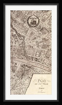 Framed Plan de la Ville de Paris, 1715 (R) Print
