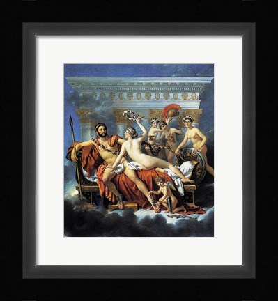 Framed Jacques - Louis David Aphrodite Ares Graces Print