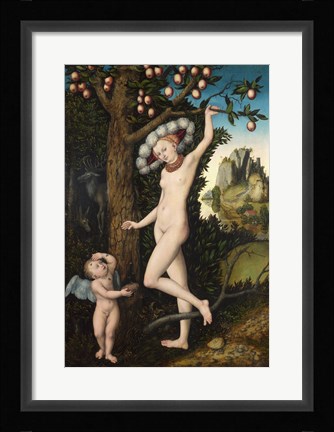 Framed Lucas Cranach the Elder - Cupid complaining to Venus Print