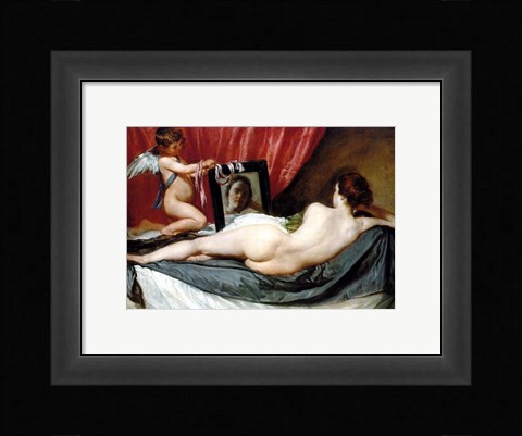 Framed Venus At Her Mirror Print