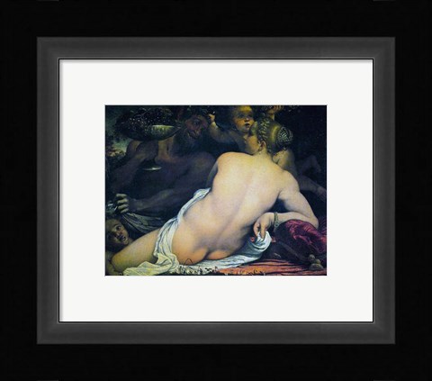 Framed Venus with a Satyr and Cupids Print