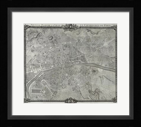 Framed 1775 Plan de Jaillot Print