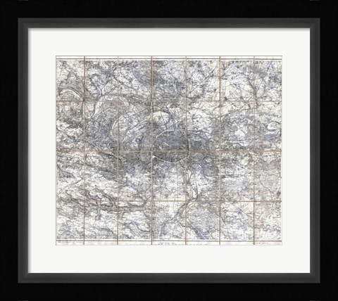 Framed 1902 L'Armee Case Map of Paris and Environs Print