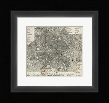 Framed Plan Paris Stockdale Print