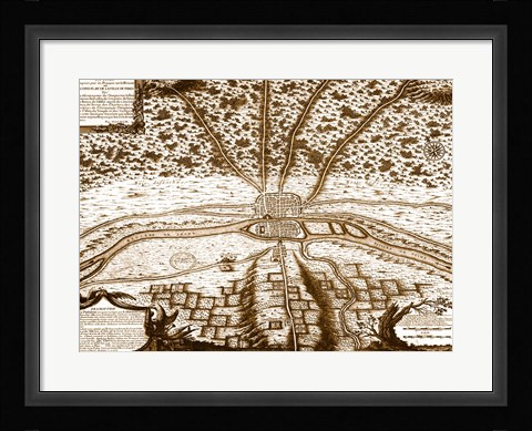 Framed first map of Paris Print