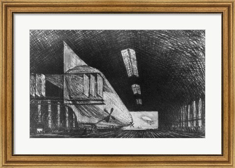 Framed In the Zeppelin Shed, Leipzig Print